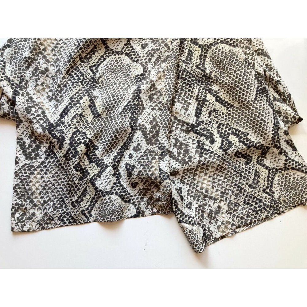 L'AGENCE Maeve Snake Print Silk Crepe V-Neck Tie Wide Leg Jumpsuit, Size 10 - Picture 6 of 13